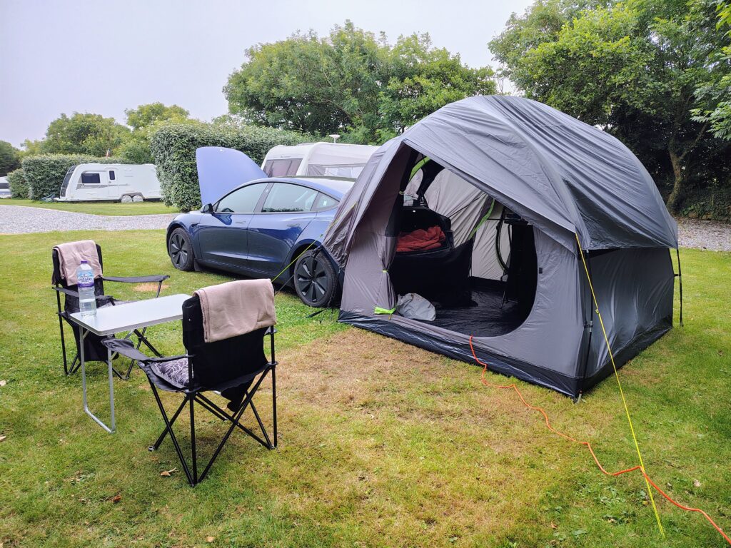 tesla model 3 camping